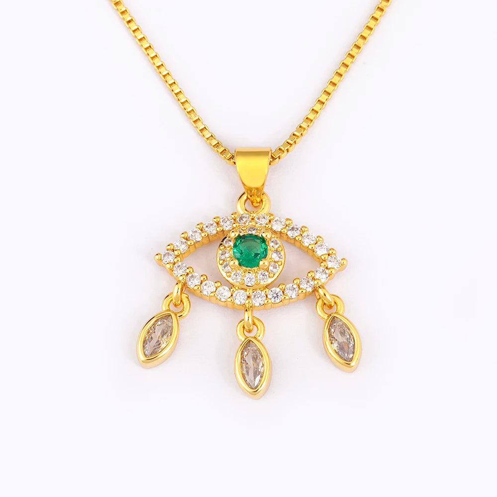 Colar Luxo Olho Grego com Strass