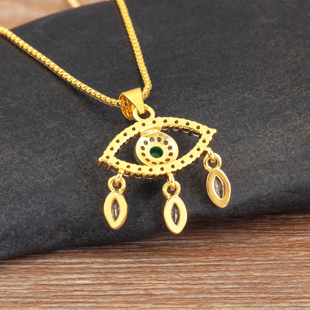 Colar Luxo Olho Grego com Strass