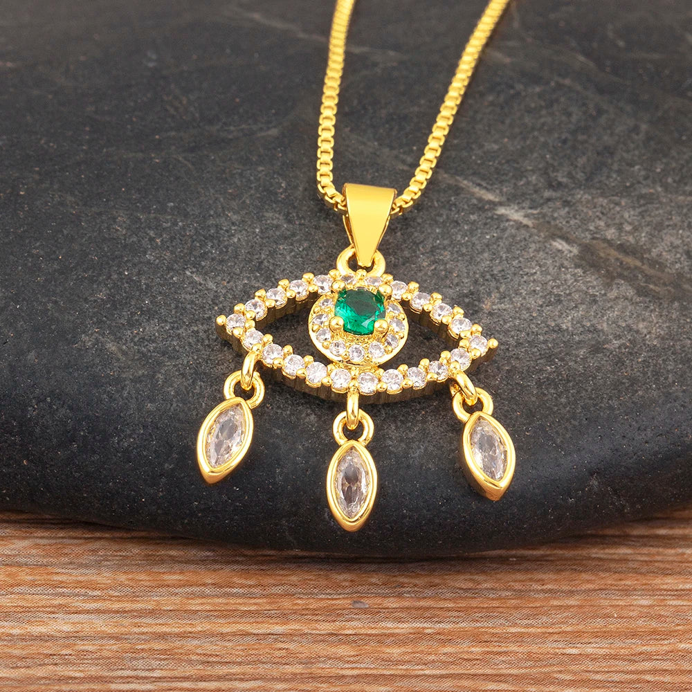 Colar Luxo Olho Grego com Strass