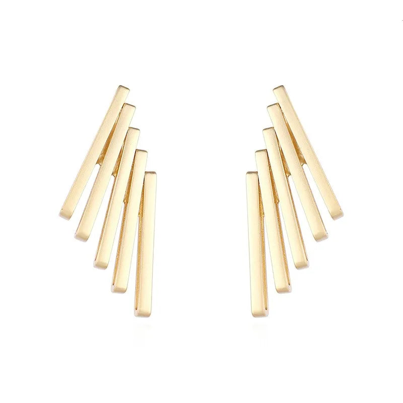 Brincos Geométricos de Aço Inoxidável Dourado