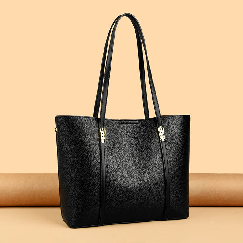 Bolsa de Ombro Luxuosa Feminina em Couro Sintético