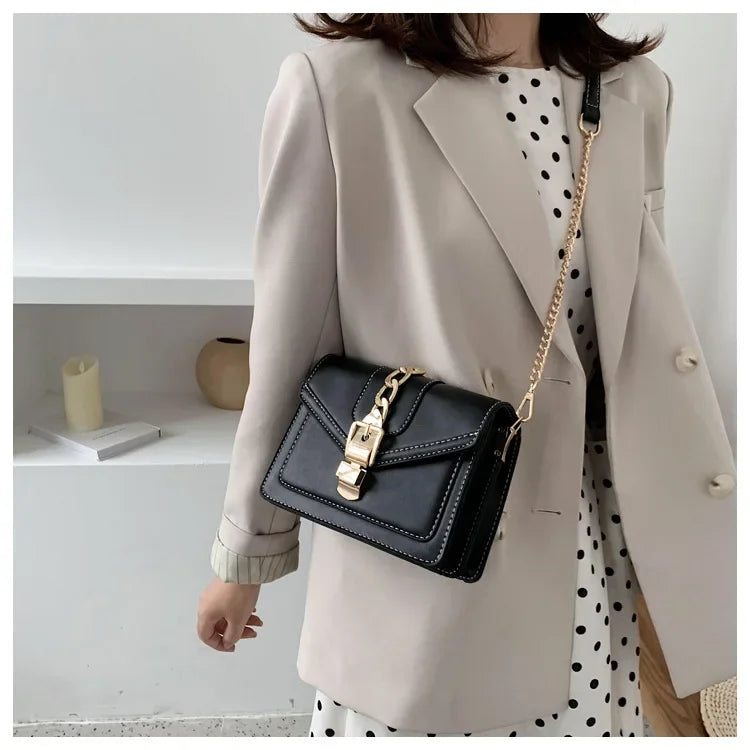 Moda corrente senhora estilingue saco com painéis cor couro do plutônio crossbody saco para as mulheres 2025 nova alça larga ombro saco do mensageiro senhoras