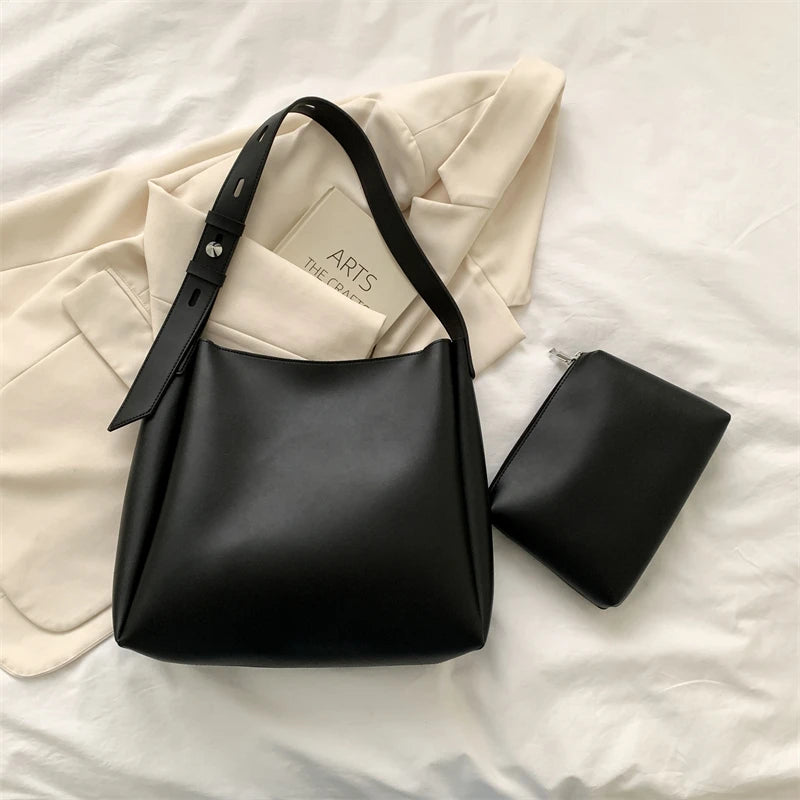 Leftside moda bolsa tote de couro para as mulheres 2025 tend feminino simples grande capacidade bolsa lateral ombro bolsas e bolsas