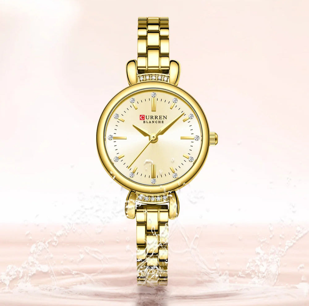 Relógio Feminino Curren Luxuoso com Strass Brilhante