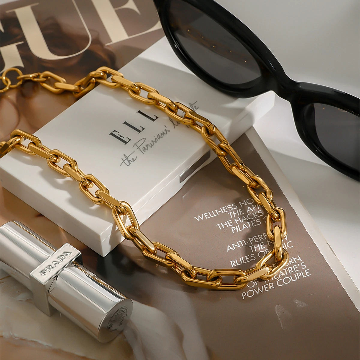 Colar Corrente Grossa Banhado a Ouro 18K Uworld