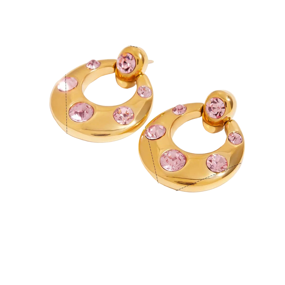 Brincos Luxuosos Zircão 18K Banhado a Ouro