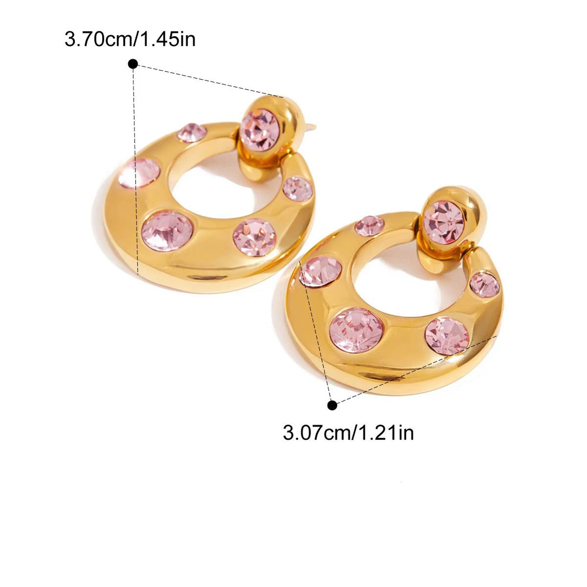 Brincos Luxuosos Zircão 18K Banhado a Ouro