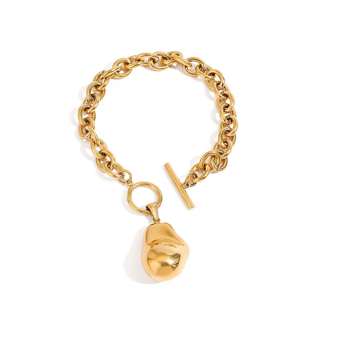 Pulseira Pingente de Aço Inoxidável com Design Exclusivo