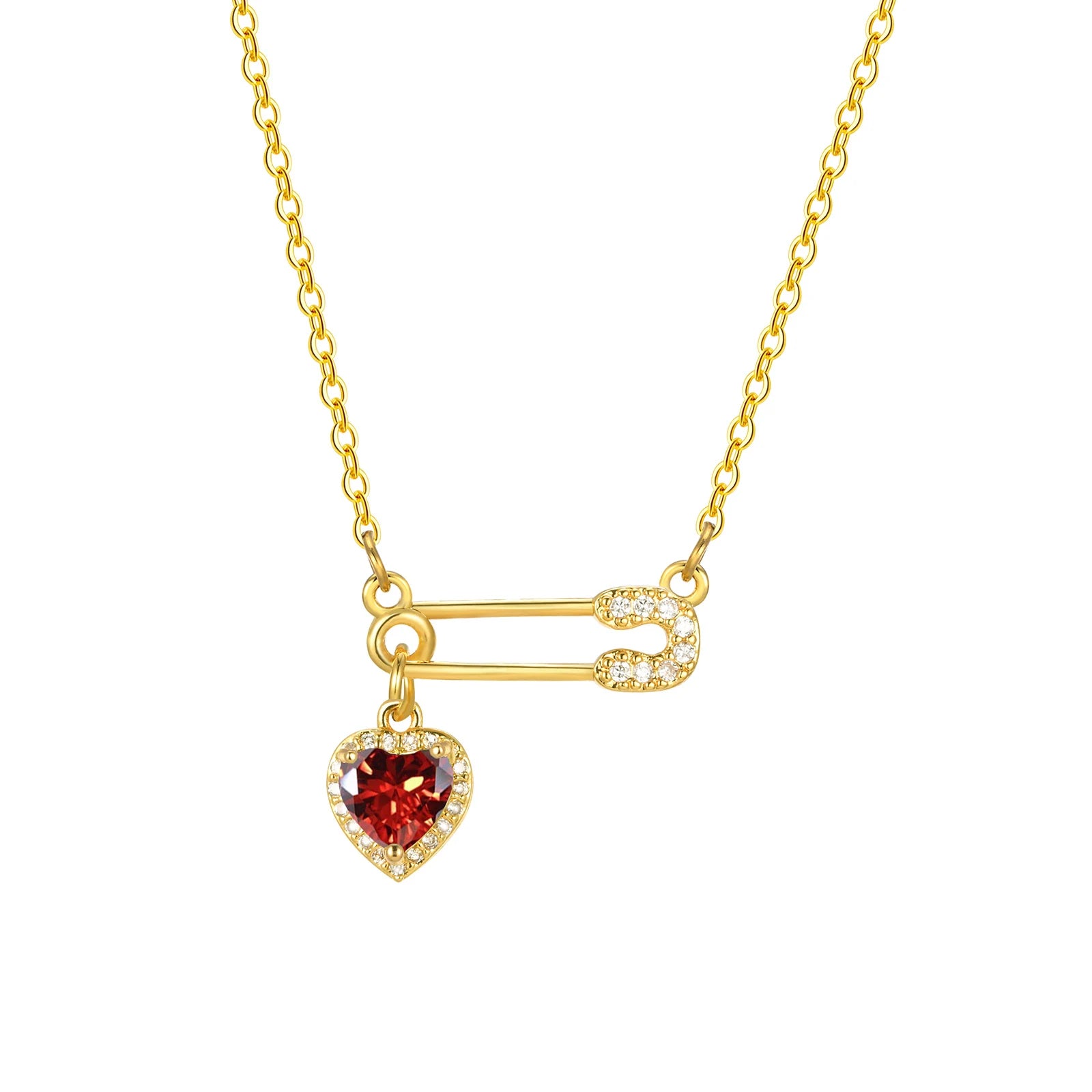 Colar de Pingente Coração Luxuoso com Zircônia e Ouro 18K