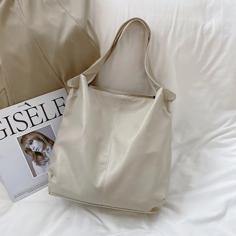 Leftside moda grande sacola de couro para as mulheres 2025 tendências femininas simples grande alta capacidade retro ombro bolsa lateral bolsas