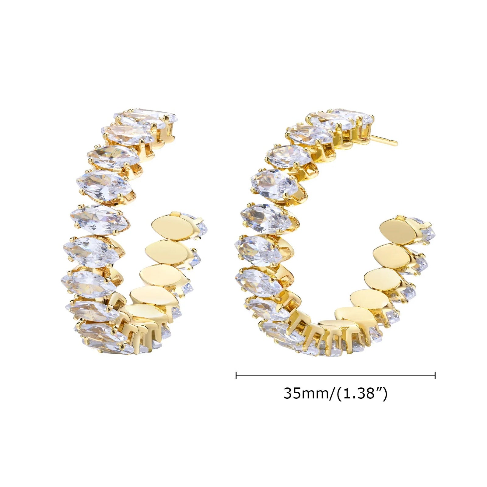 Brincos Argolinha com Zircônia Cúbica