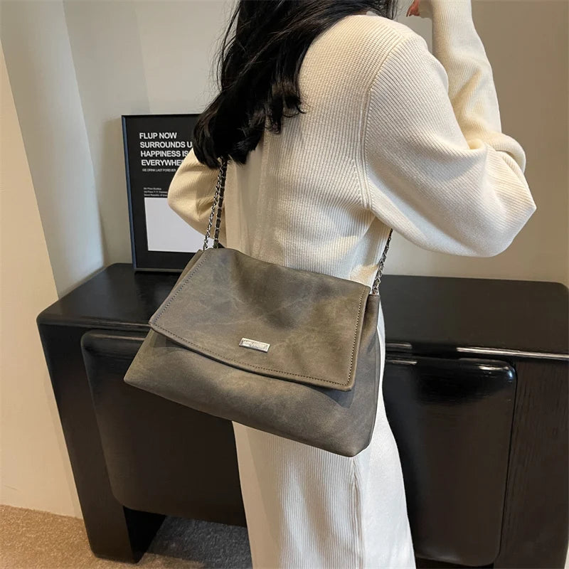 Leftside retro chian couro sacos de ombro para as mulheres simples sacola 2023 inverno crossbody saco senhora viagem bolsas vintage