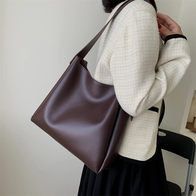 Leftside moda bolsa tote de couro para as mulheres 2025 tend feminino simples grande capacidade bolsa lateral ombro bolsas e bolsas