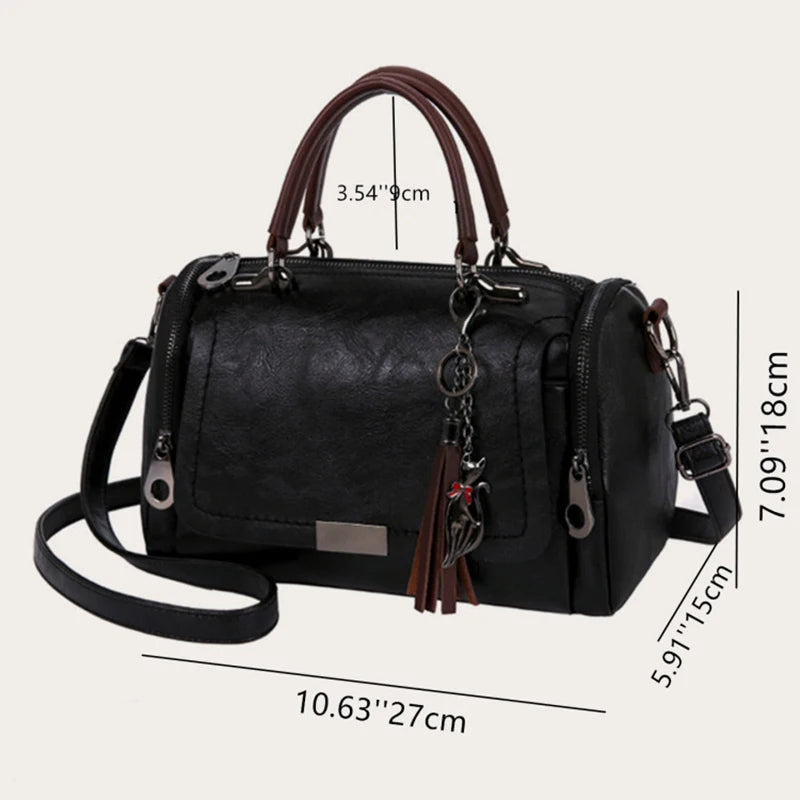 Bolsa Boston Elegance com Borla e Alça Removível