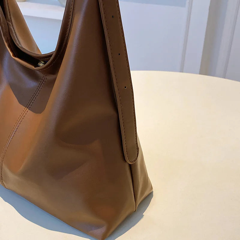 Nova sacola de mão conhecimento de embarque bolsa de ombro feminina retro simples grande bolsa tote