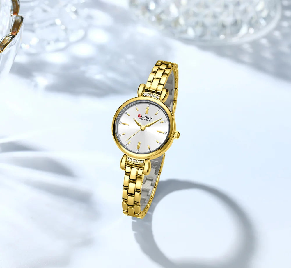 Relógio Feminino Curren Luxuoso com Strass Brilhante