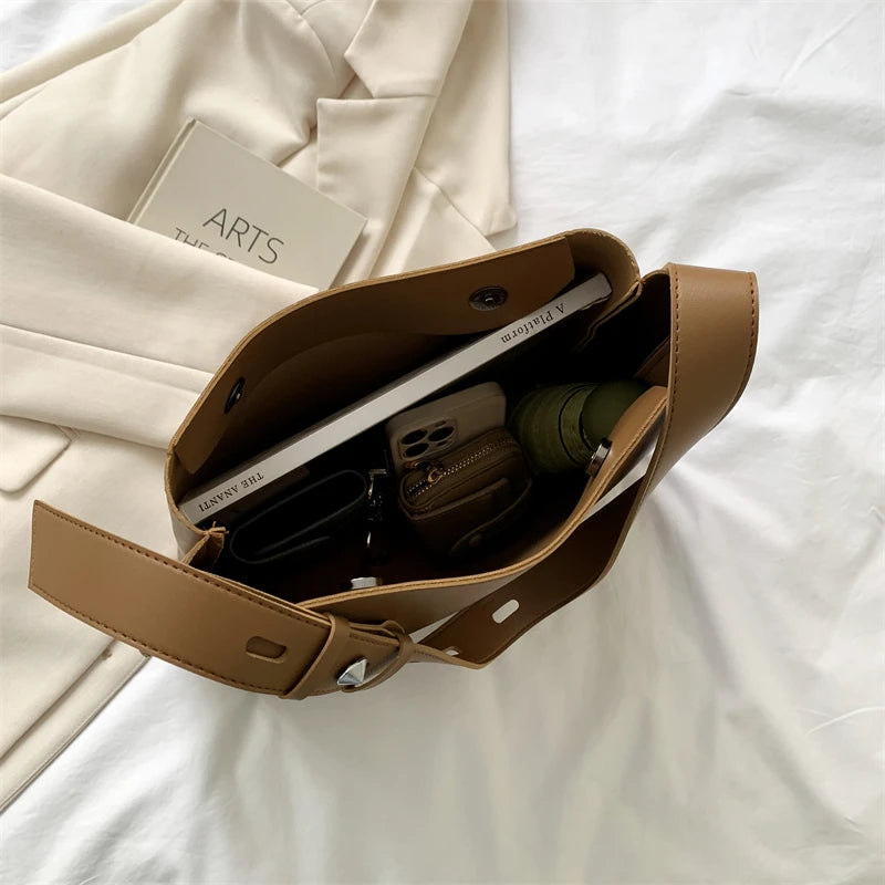 Leftside moda bolsa tote de couro para as mulheres 2025 tend feminino simples grande capacidade bolsa lateral ombro bolsas e bolsas