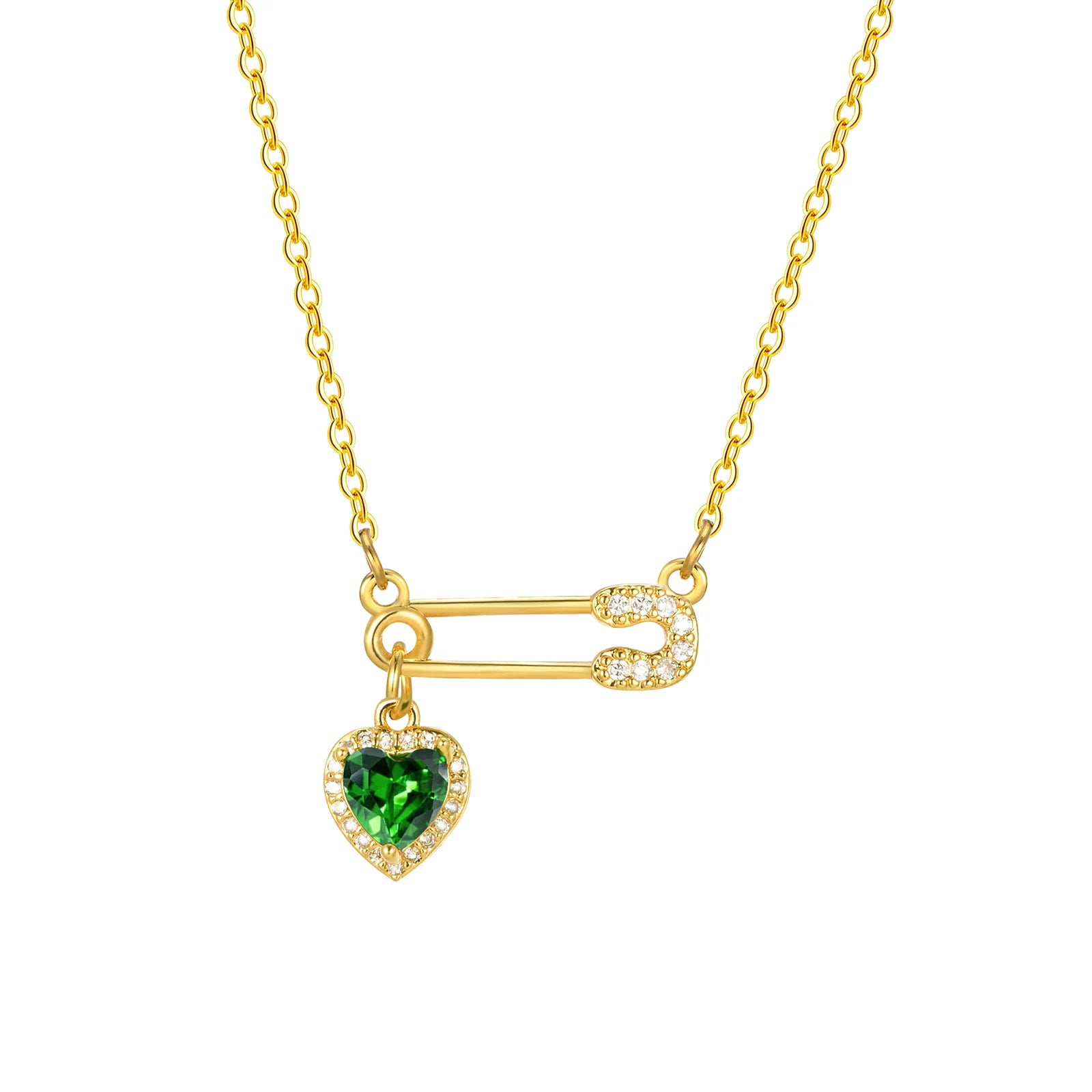 Colar de Pingente Coração Luxuoso com Zircônia e Ouro 18K