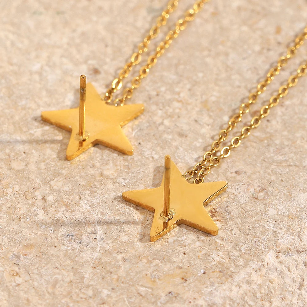 Ebbelle moda estrela borla brincos de aço inoxidável de alta qualidade banhado a pvd feminino estilo minimalista joias de orelha