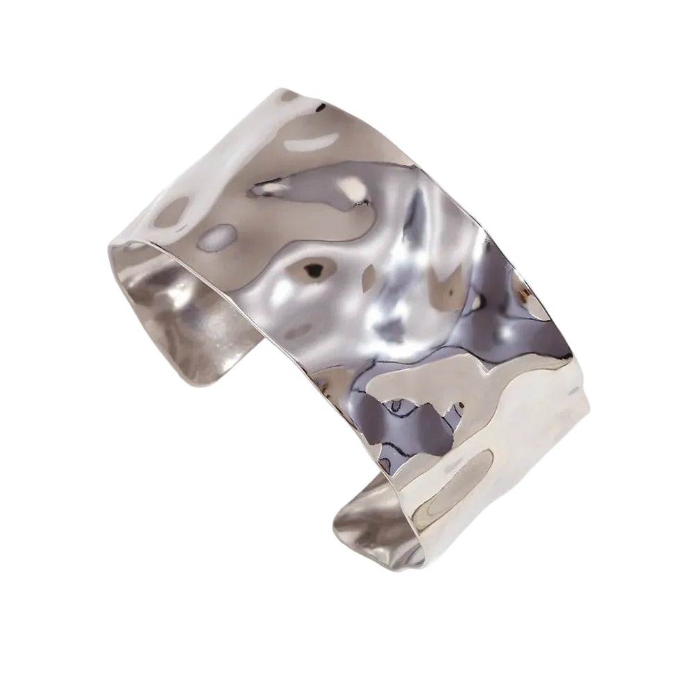 Pulseira em Aço Inoxidável com Abertura Geométrica