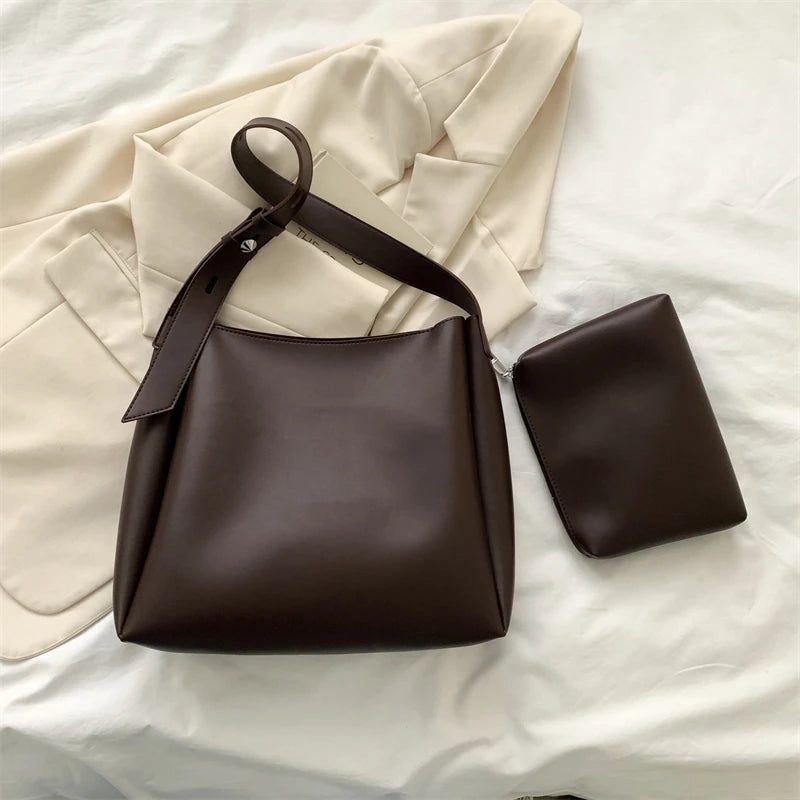 Leftside moda bolsa tote de couro para as mulheres 2025 tend feminino simples grande capacidade bolsa lateral ombro bolsas e bolsas