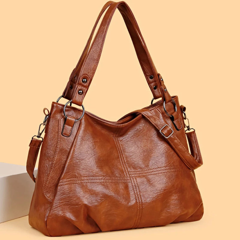 Bolsa de couro macia simples para mulheres, sacola famosa, grande capacidade, bolsas de ombro, designer de luxo, elegante, alta qualidade