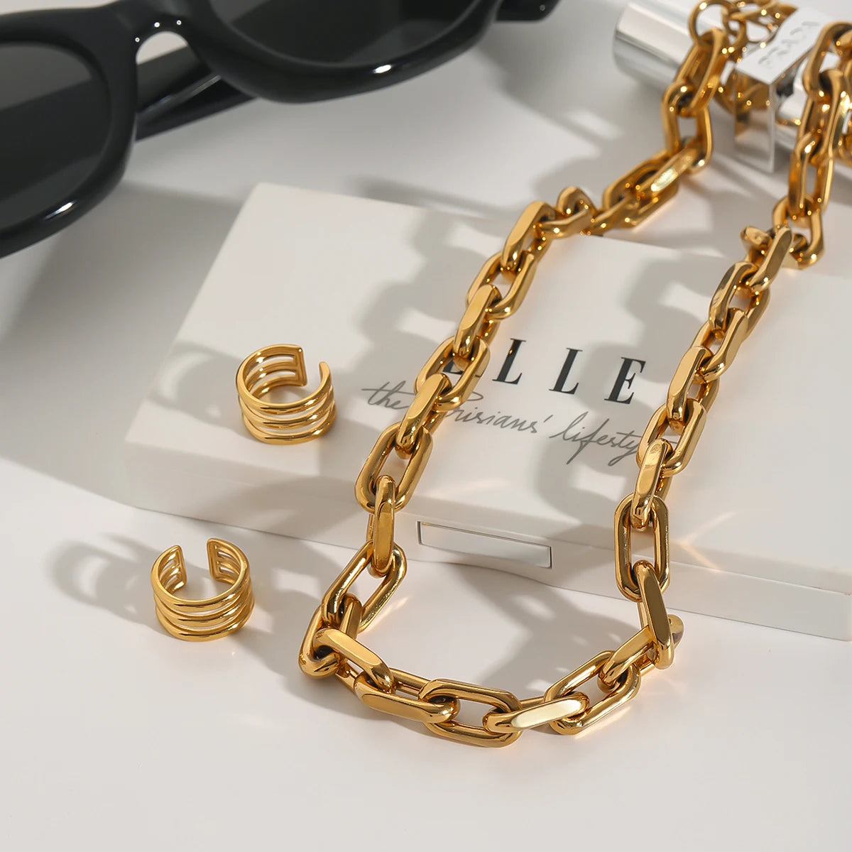 Colar Corrente Grossa Banhado a Ouro 18K Uworld