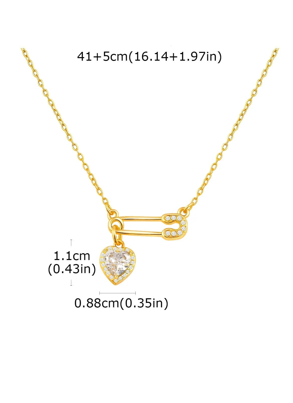 Colar de Pingente Coração Luxuoso com Zircônia e Ouro 18K