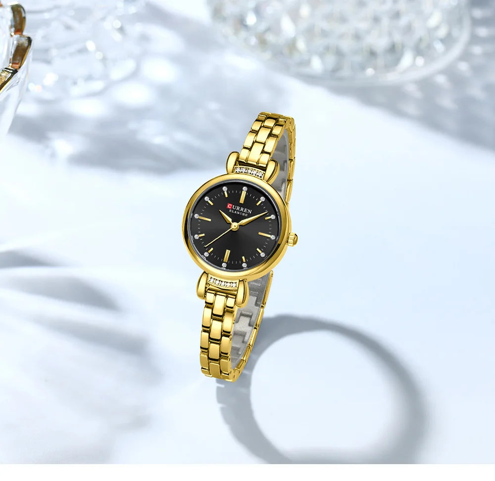 Relógio Feminino Curren Luxuoso com Strass Brilhante