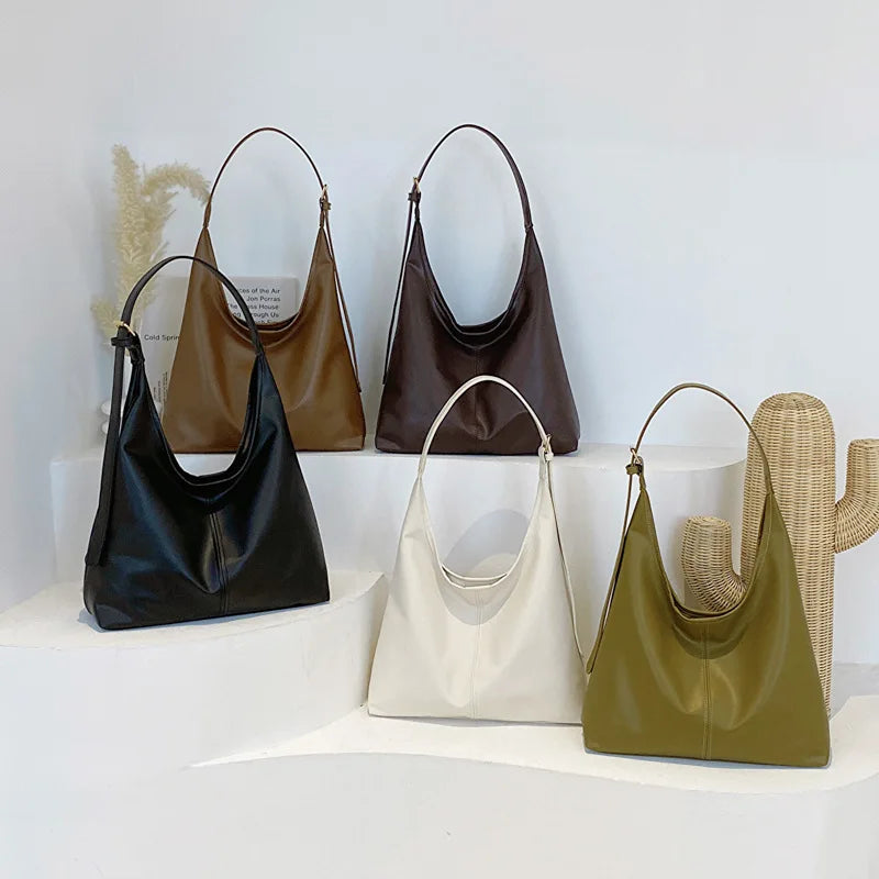 Nova sacola de mão conhecimento de embarque bolsa de ombro feminina retro simples grande bolsa tote