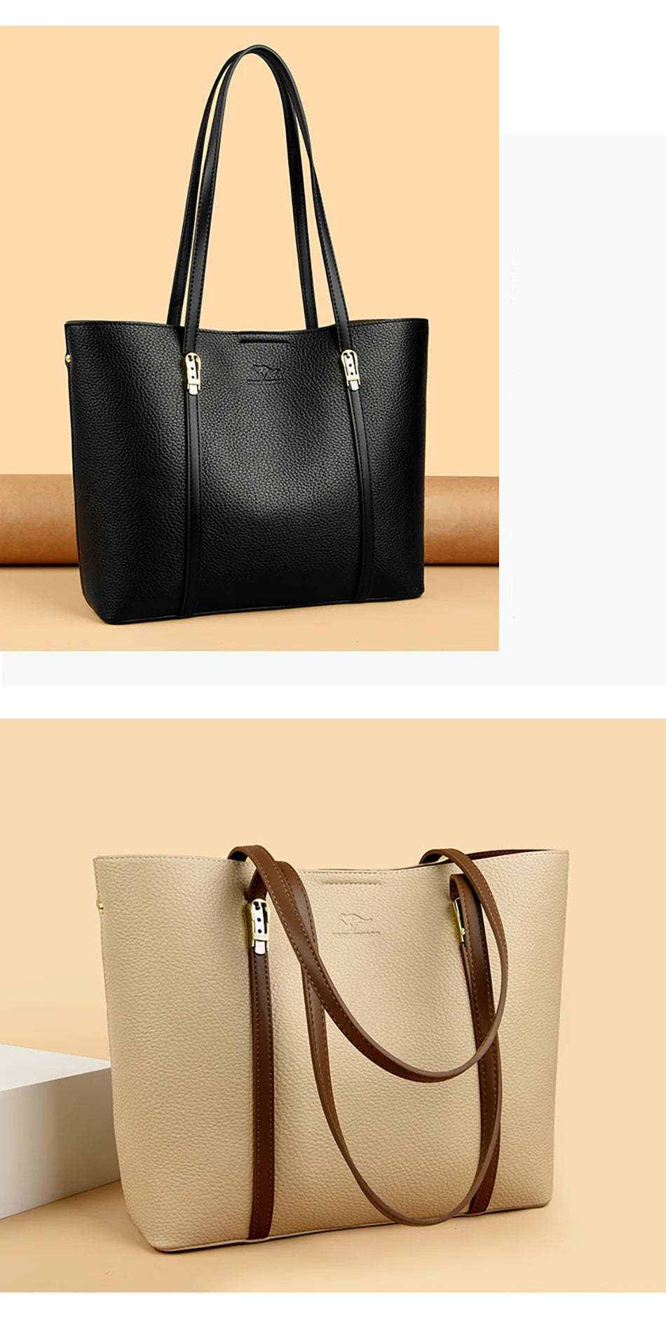 Bolsa de Ombro Luxuosa Feminina em Couro Sintético