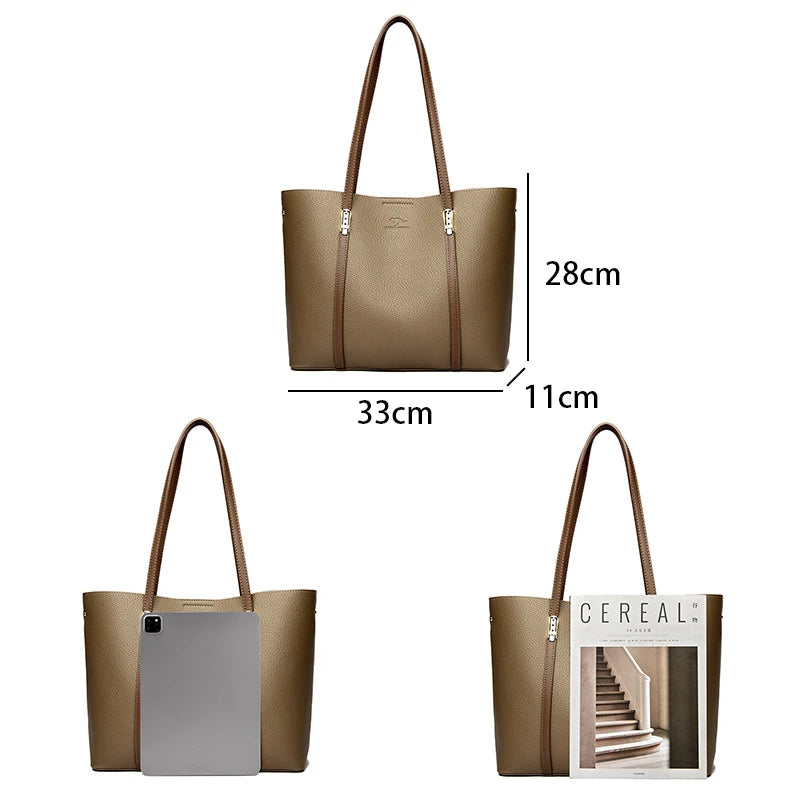 Bolsa de Ombro Luxuosa Feminina em Couro Sintético