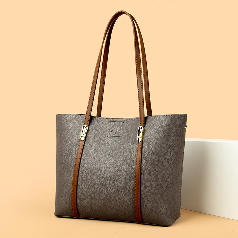Bolsa de Ombro Luxuosa Feminina em Couro Sintético
