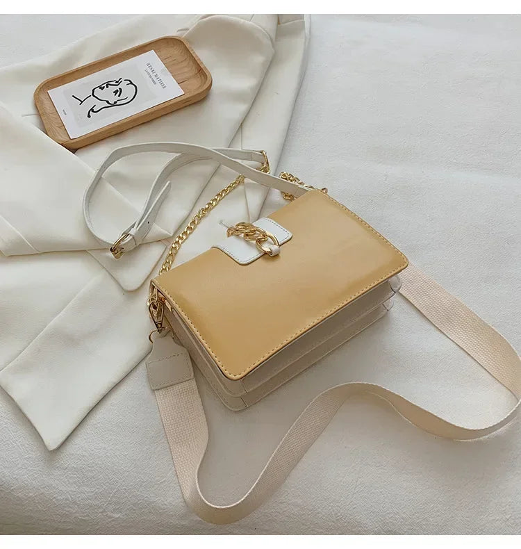 Moda corrente senhora estilingue saco com painéis cor couro do plutônio crossbody saco para as mulheres 2025 nova alça larga ombro saco do mensageiro senhoras