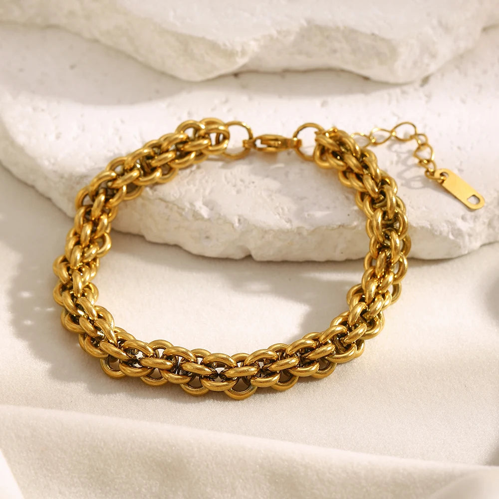 Ebbelle Pulseira de corrente de lanterna criativa de alta qualidade em aço inoxidável à prova d'água joias de mão da moda feminina
