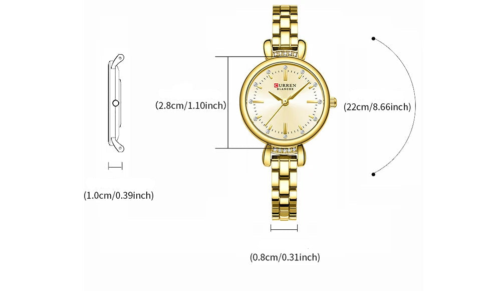 Relógio Feminino Curren Luxuoso com Strass Brilhante