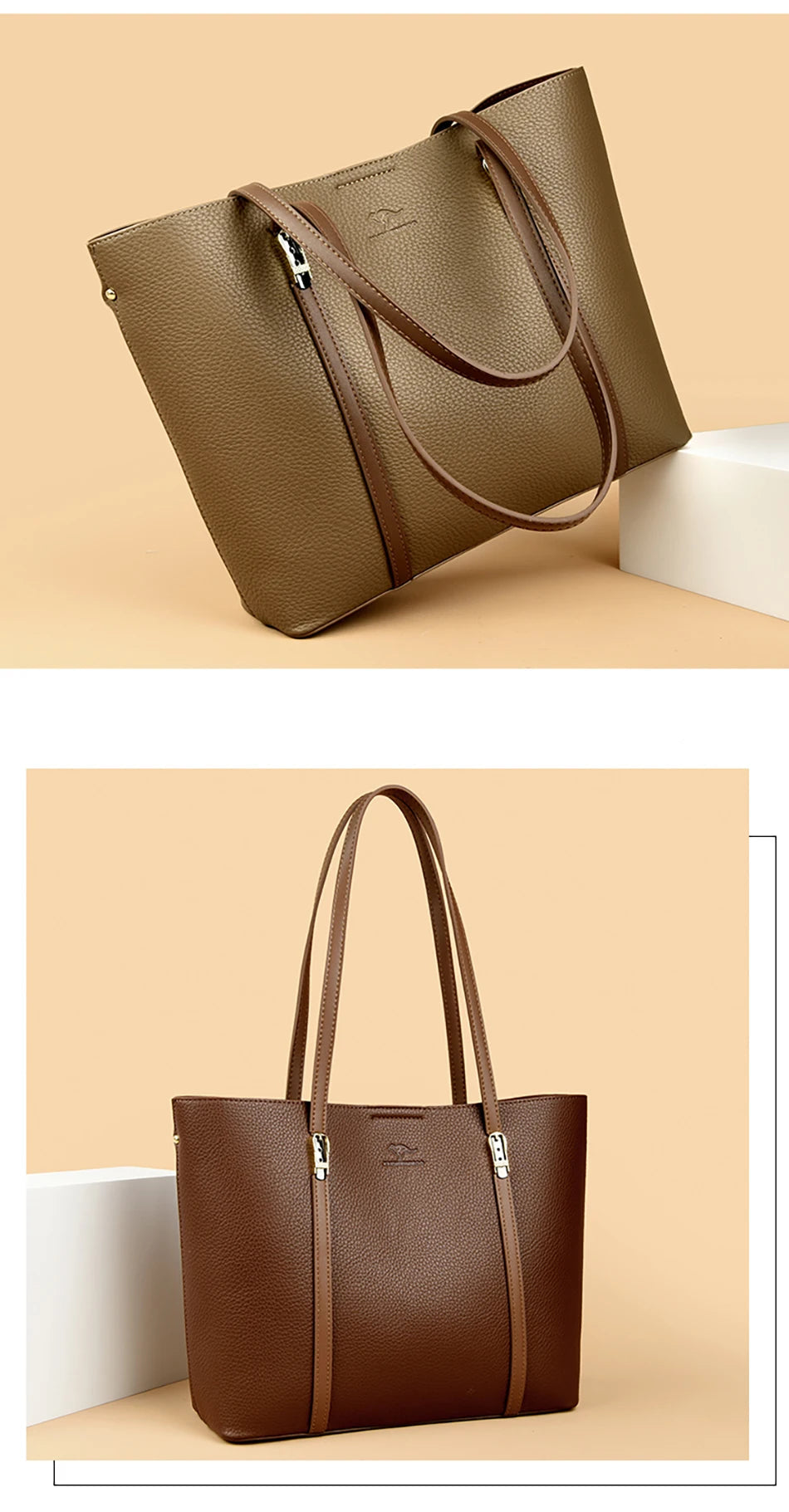 Bolsa de Ombro Luxuosa Feminina em Couro Sintético