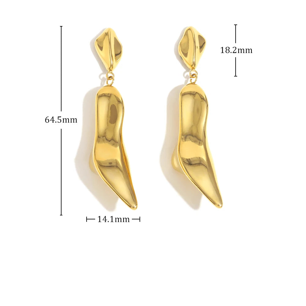 Ebbelle PVD banhado a aço inoxidável suave criativo salto alto formato brincos moda feminina joias de festa