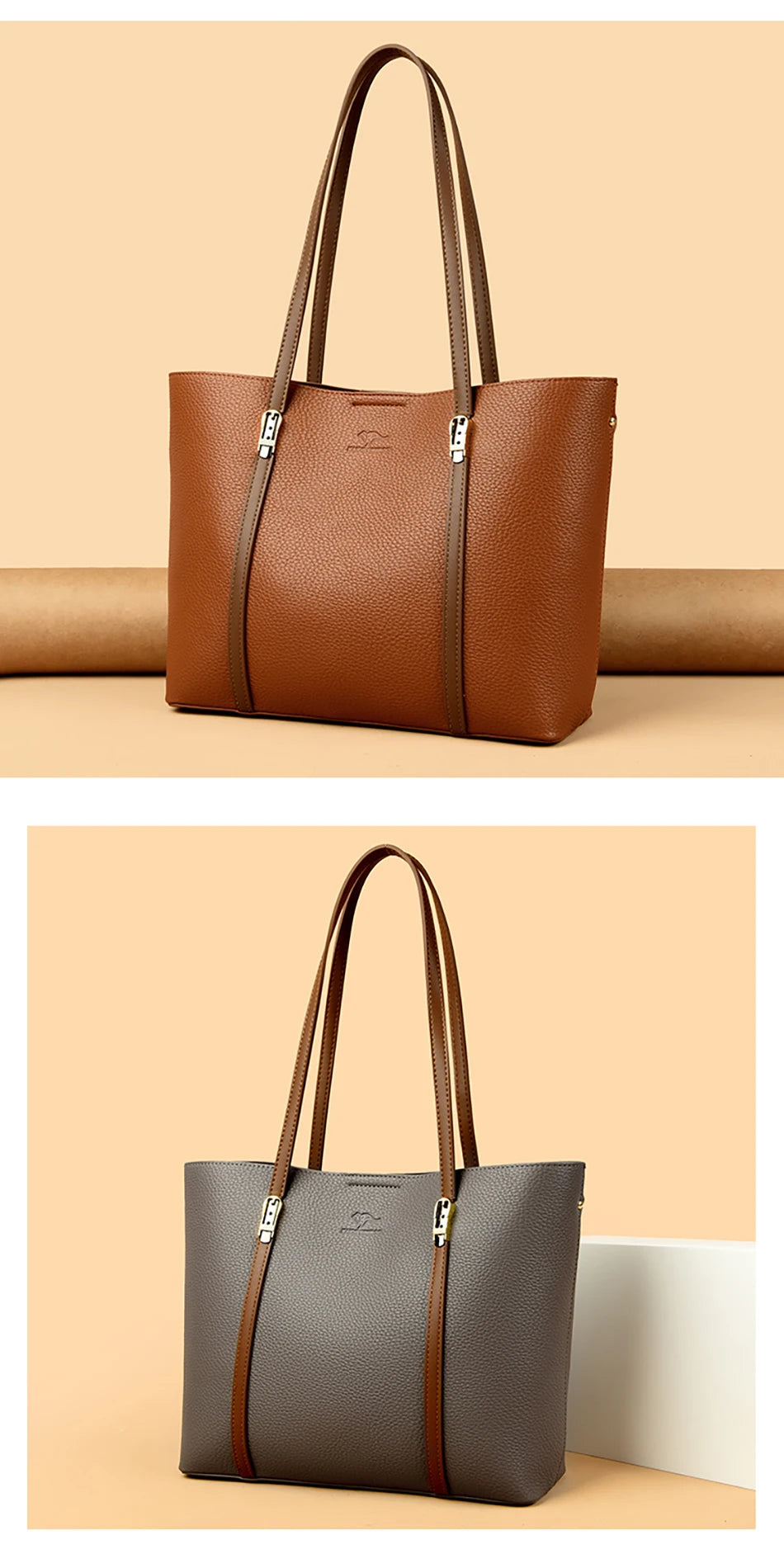Bolsa de Ombro Luxuosa Feminina em Couro Sintético