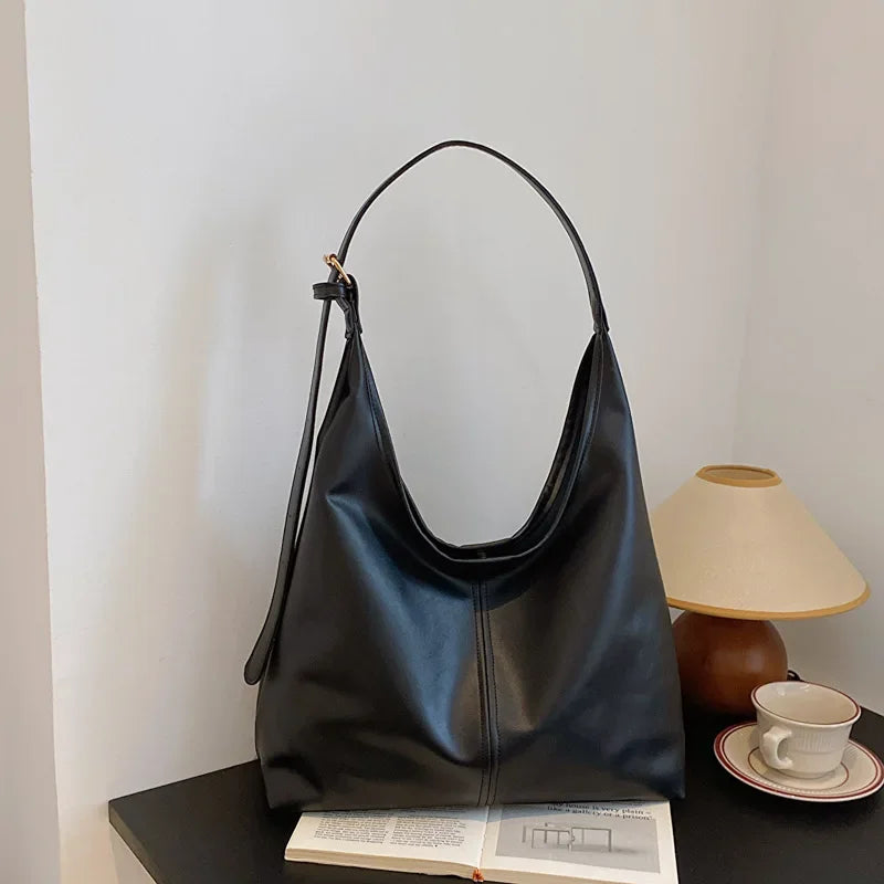Nova sacola de mão conhecimento de embarque bolsa de ombro feminina retro simples grande bolsa tote
