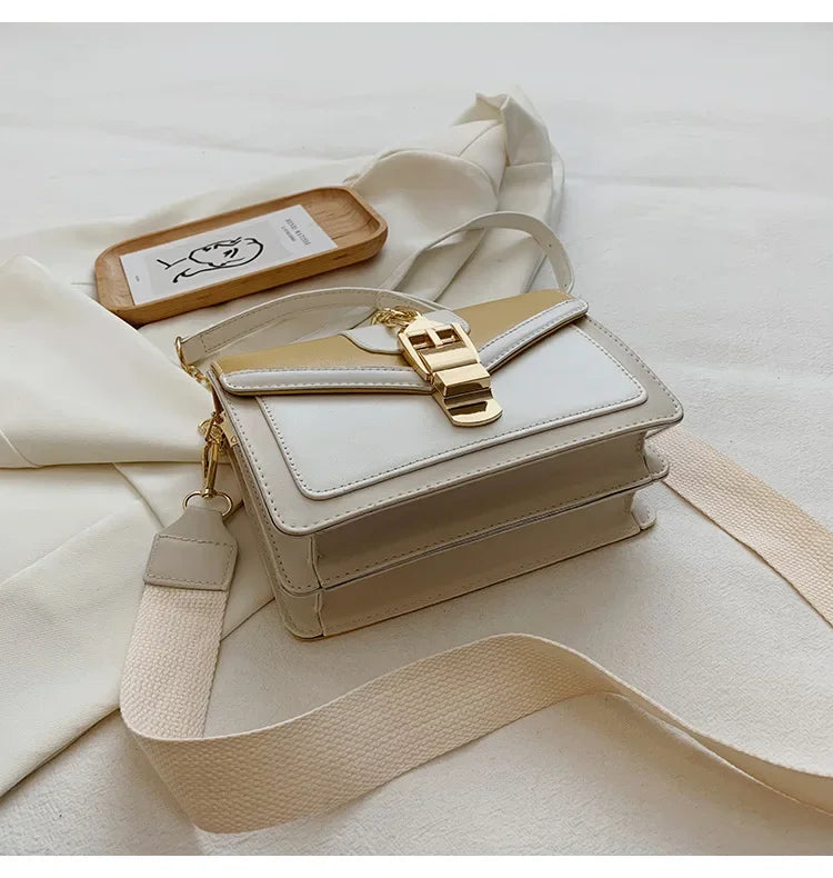 Moda corrente senhora estilingue saco com painéis cor couro do plutônio crossbody saco para as mulheres 2025 nova alça larga ombro saco do mensageiro senhoras