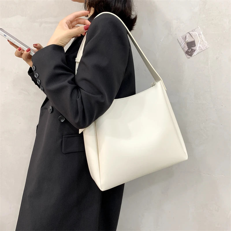 Leftside moda bolsa tote de couro para as mulheres 2025 tend feminino simples grande capacidade bolsa lateral ombro bolsas e bolsas