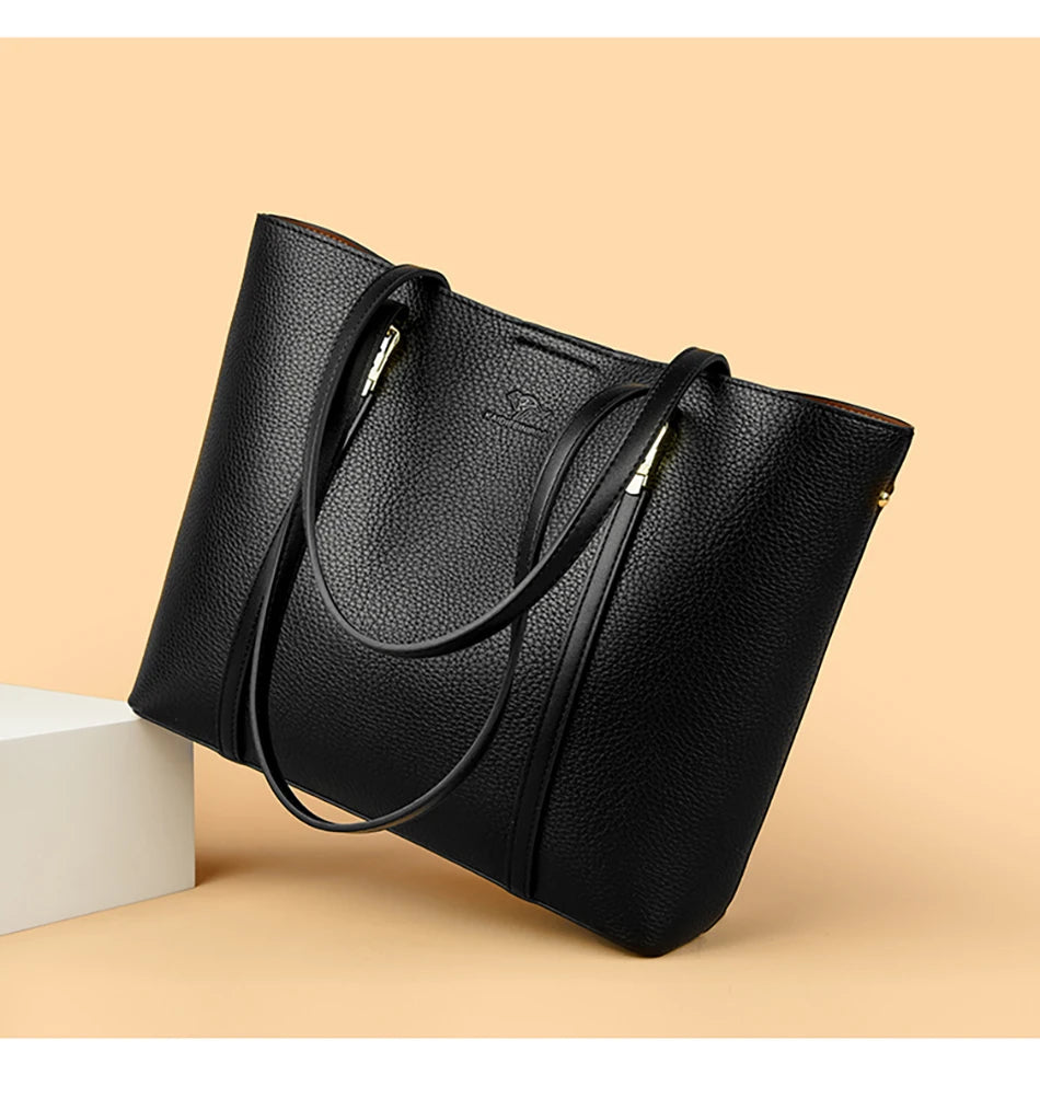 Bolsa de Ombro Luxuosa Feminina em Couro Sintético