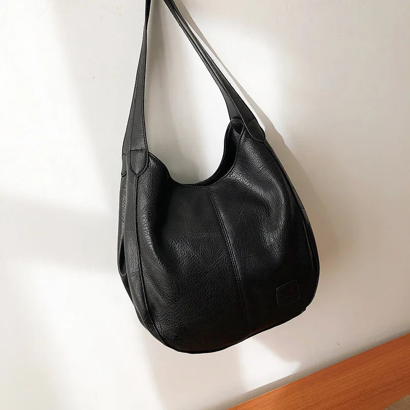 Bolsa Hobo de Couro PU Vintage Feminina