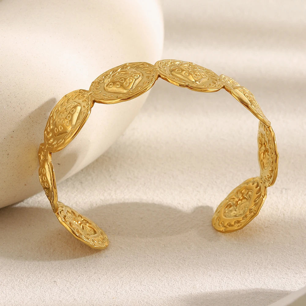 Ebbelle nova fruta criativa redonda morango manguito pulseira de aço inoxidável à prova dwaterproof água jóias de declaração feminina