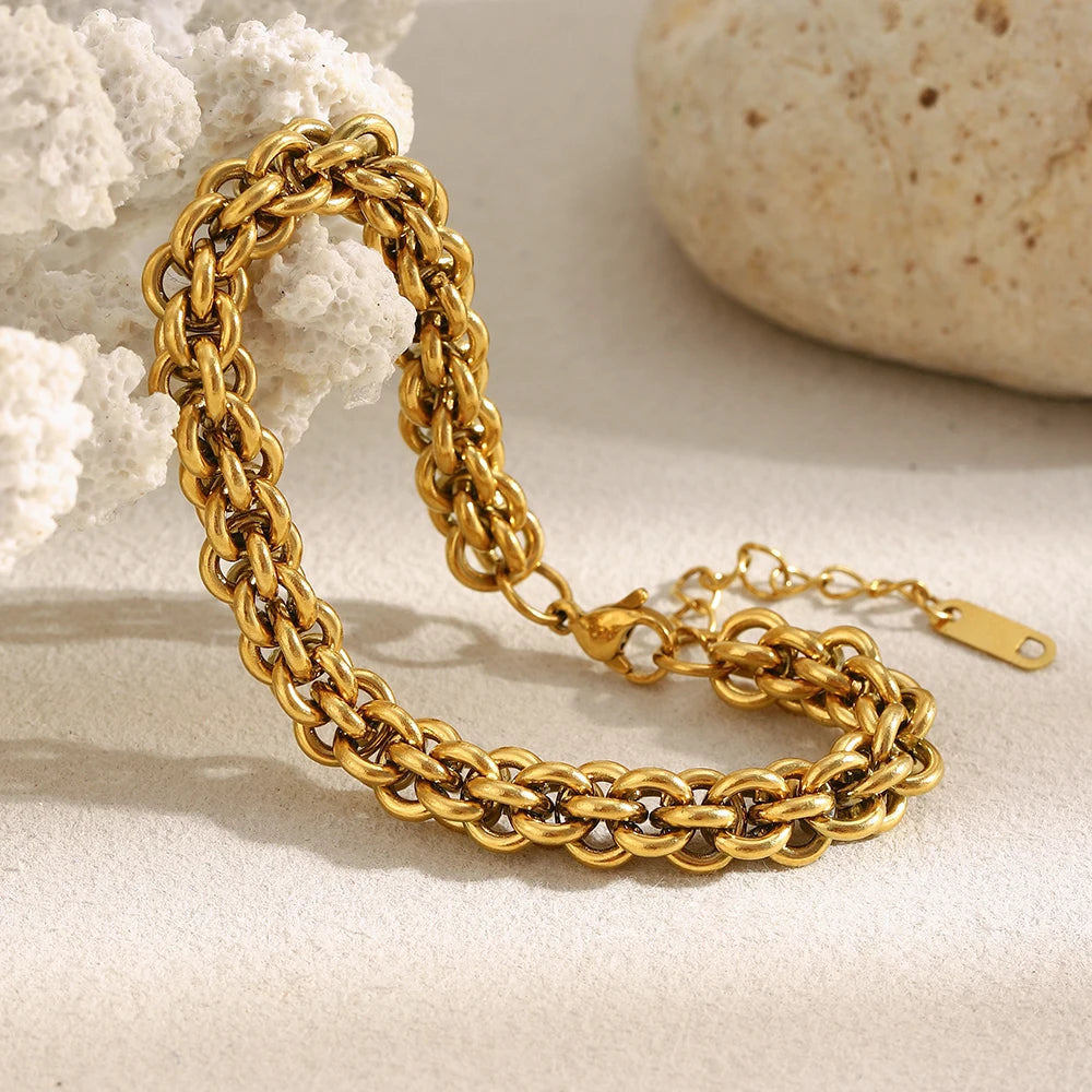 Ebbelle Pulseira de corrente de lanterna criativa de alta qualidade em aço inoxidável à prova d'água joias de mão da moda feminina