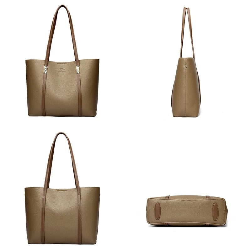 Bolsa de Ombro Luxuosa Feminina em Couro Sintético