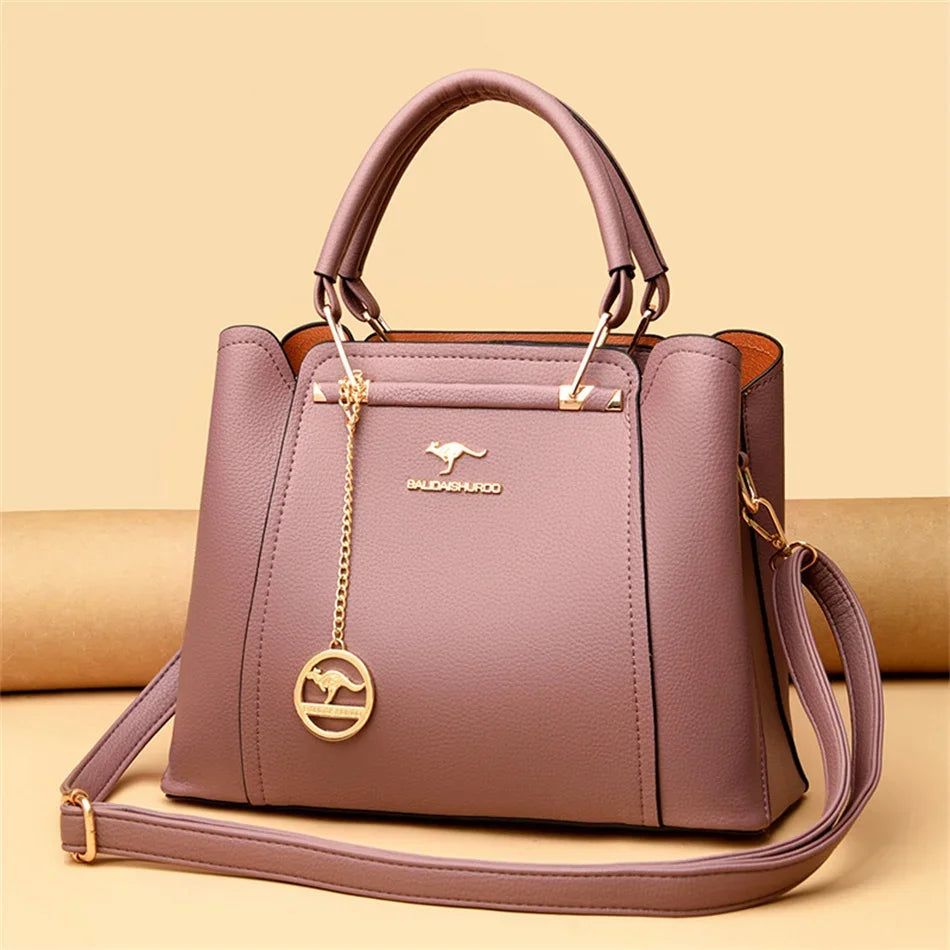 Bolsa de Couro Luxuosa com Grande Capacidade e Design Elegante