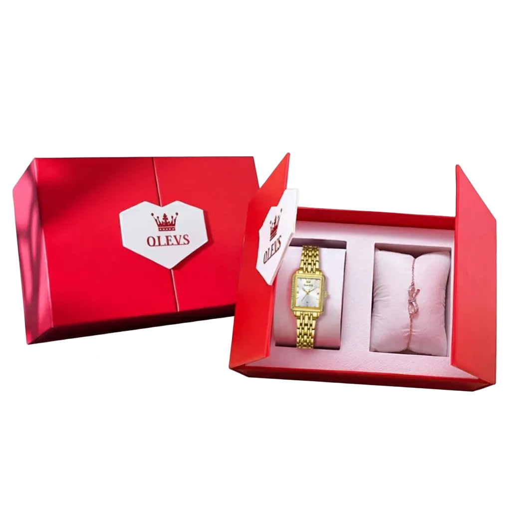 OLEVS Relógio de Luxo Feminino à Prova D'Água em Ouro