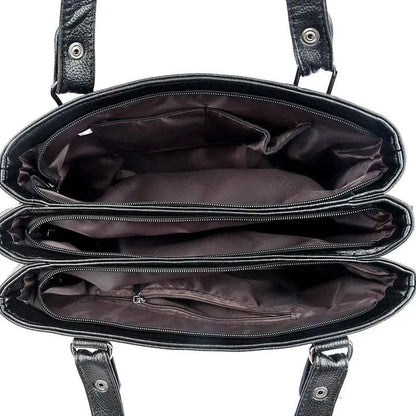 Bolsa de Ombro de Couro Macio Luxuosa